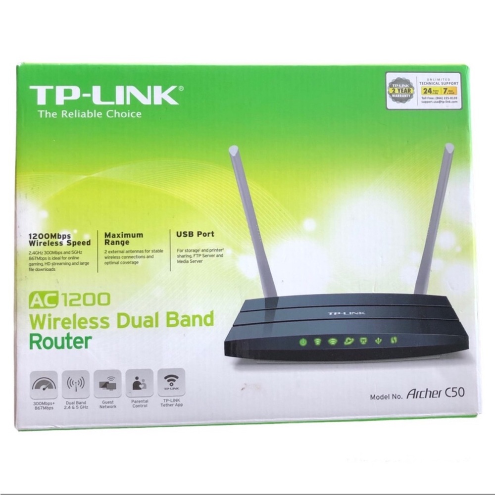 TP-LINK Archer C50 AC1200 Wireless Dual Band Router